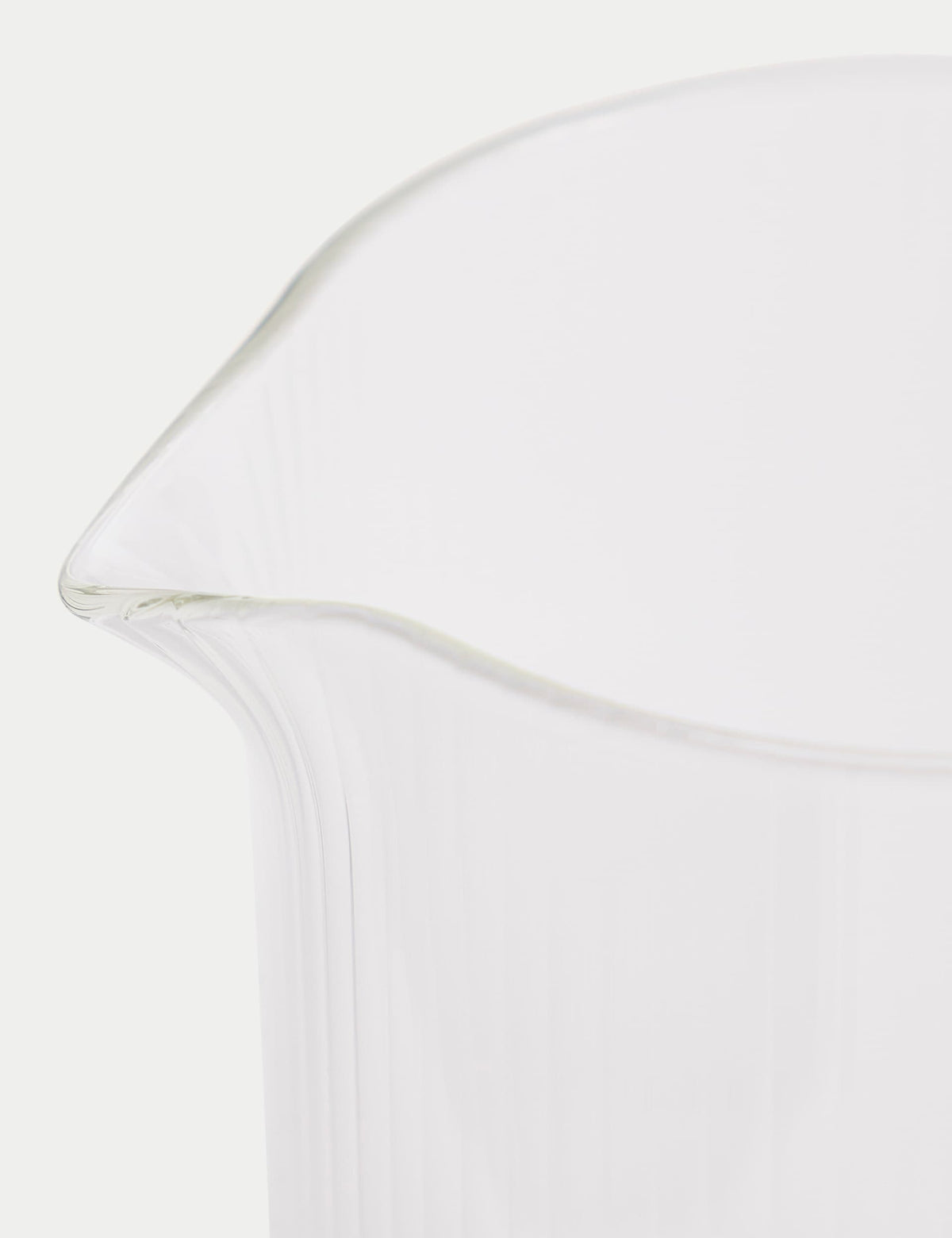 Ribbed glass milk jug, imported from the UK