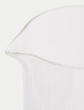 Ribbed glass milk jug, imported from the UK