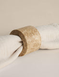Set of 4 natural stone napkin rings with unique veining (British brand)