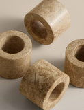 Set of 4 natural stone napkin rings with unique veining (British brand)
