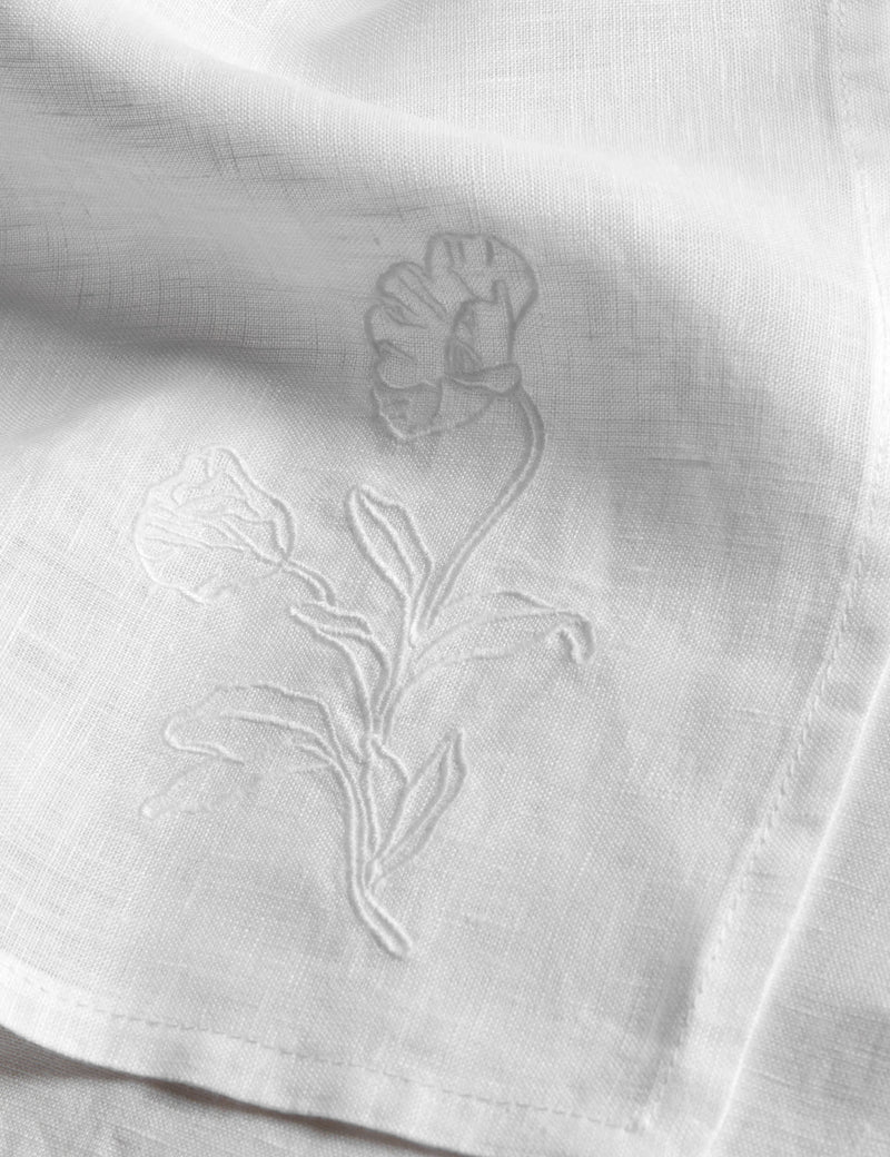 Linen embroidered napkins set of 2 45 cm (British brand)