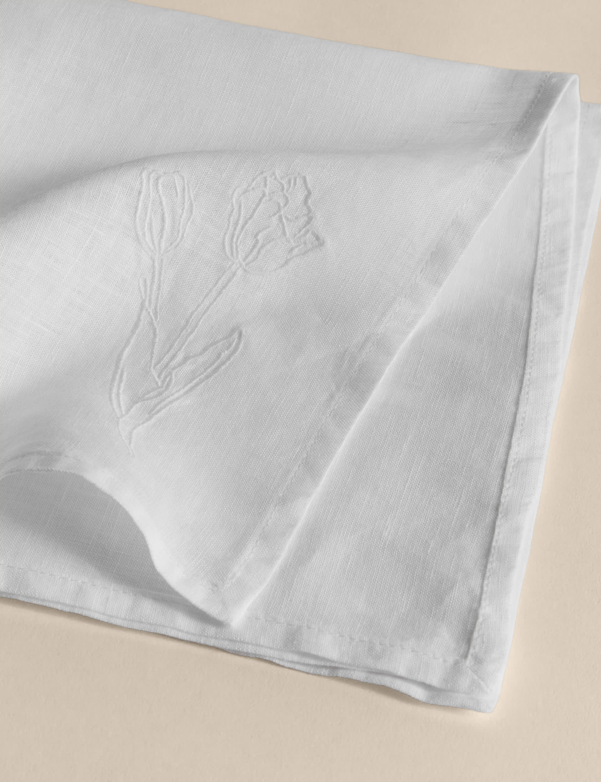 Linen embroidered napkins set of 2 45 cm (British brand)