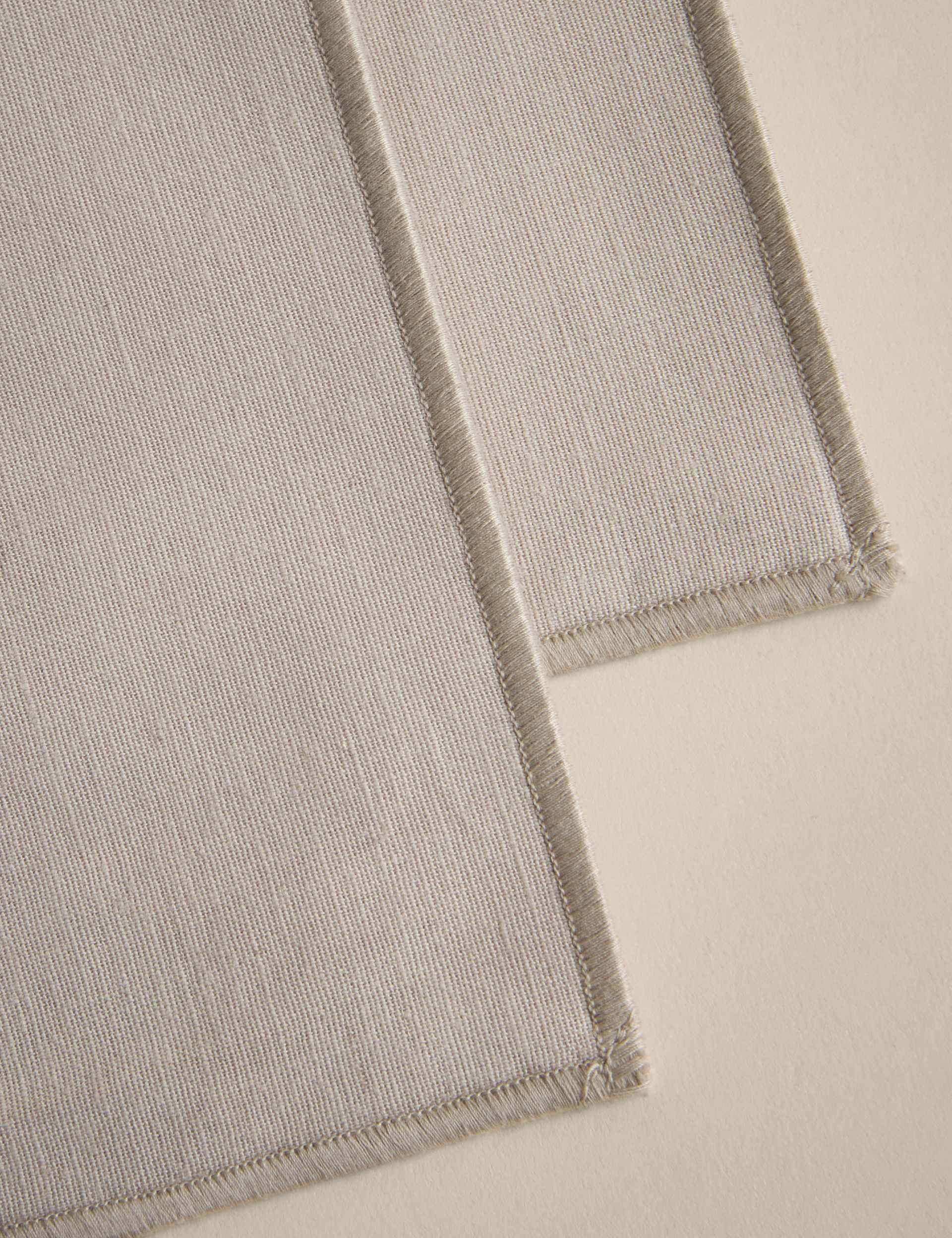 Cotton linen embroidered edge placemats set of 2, UK version