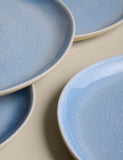 Set of 4 linen reactive picnic dinner plates (British brand)