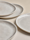 Set of 4 linen reactive picnic dinner plates (British brand)