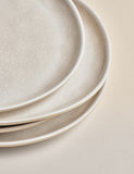 Set of 4 linen reactive picnic dinner plates (British brand)