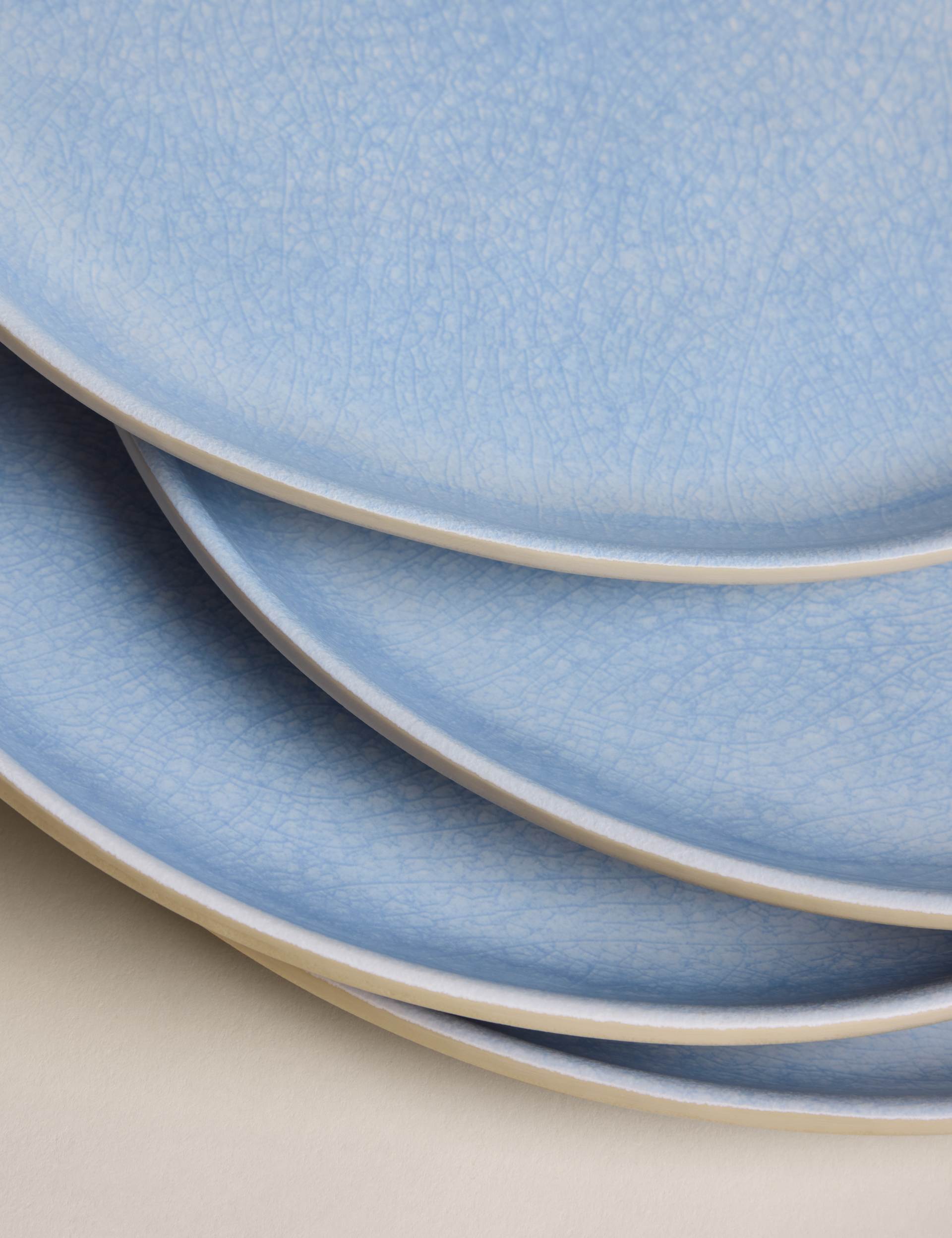 Set of 4 Linen Reactive picnic side plates (British brand)