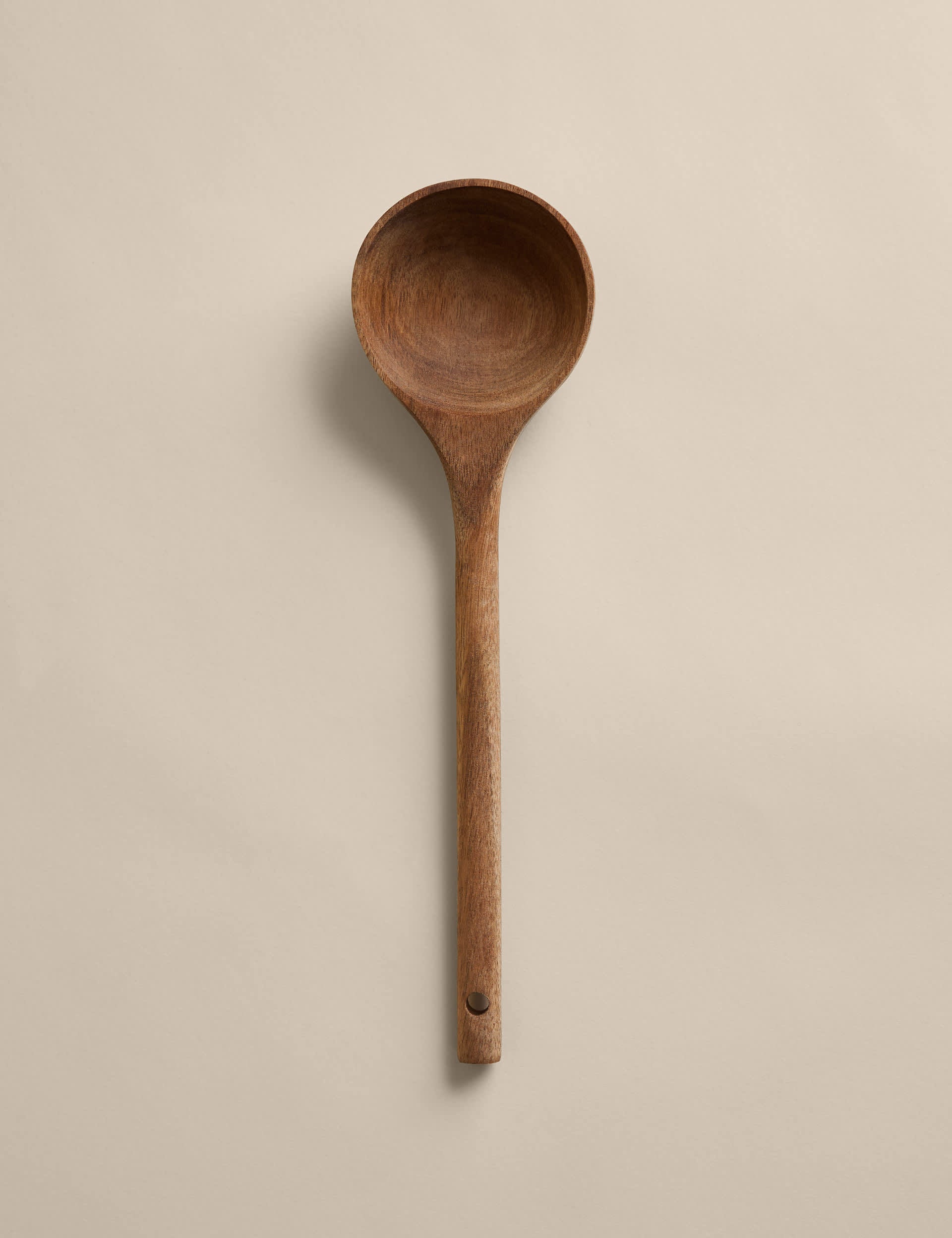 Durable wooden kitchen ladle for serving soups and stews (British brand)