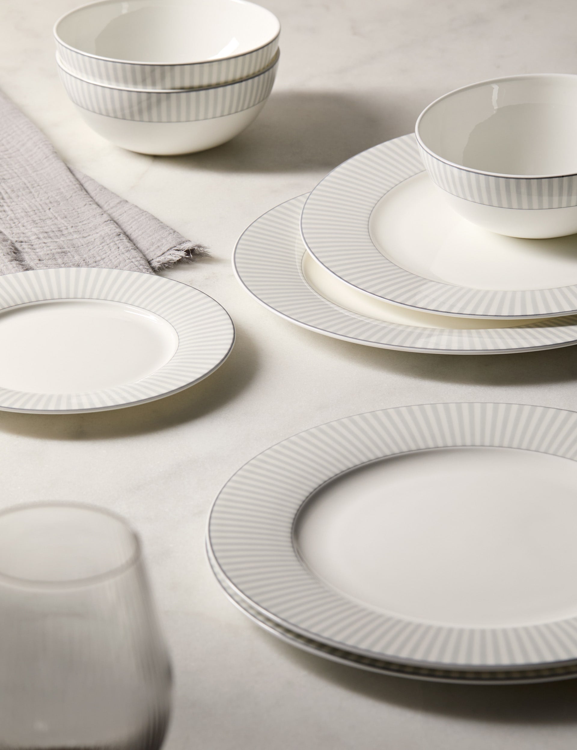 Hampton 12 piece bone china dinner set, UK version