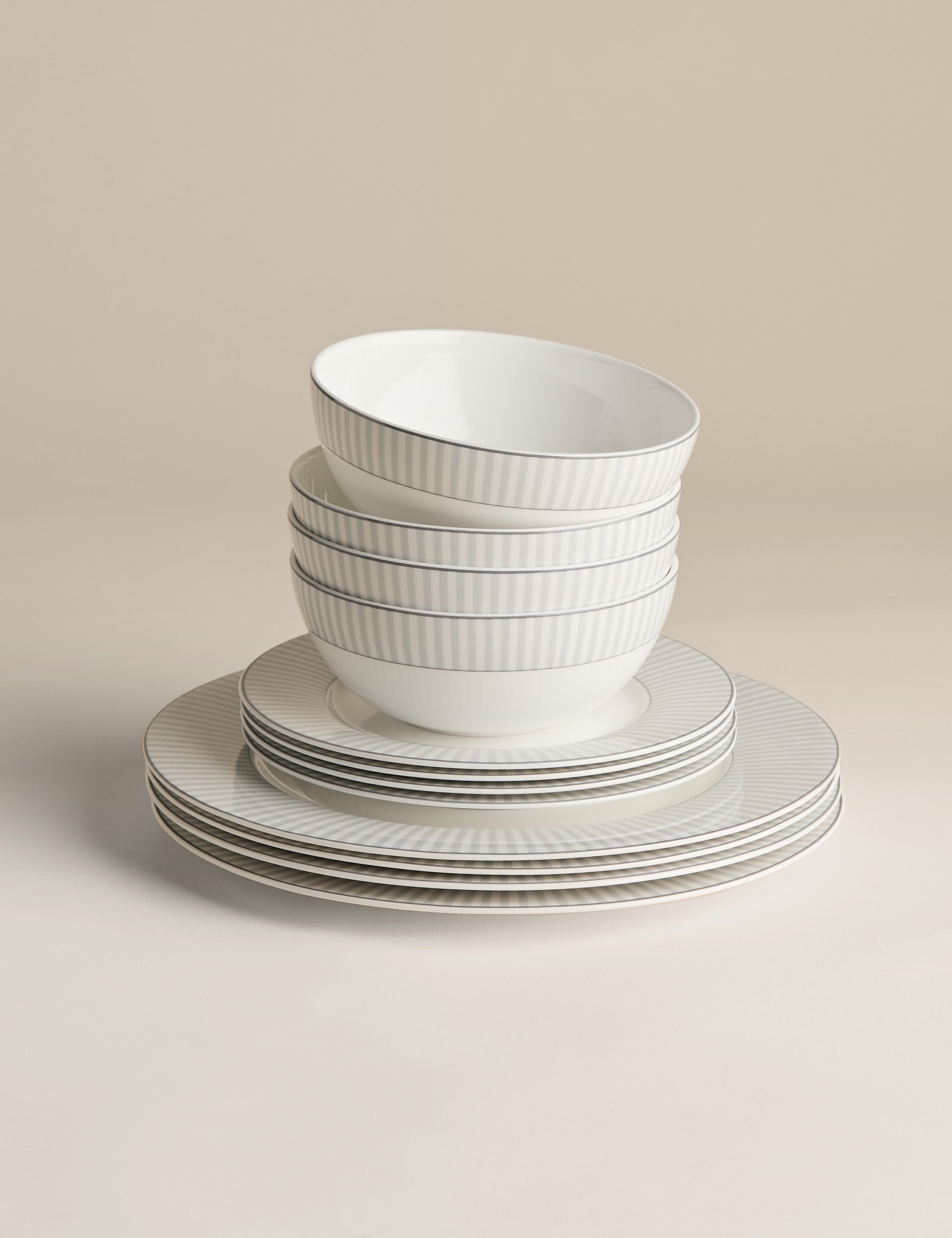 Hampton 12 piece bone china dinner set, UK version