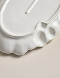 Coastal Bohemia stoneware serving platter with shell detail - British product