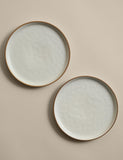 Set of 2 stoneware side plates 21 cm, imported from the UK
