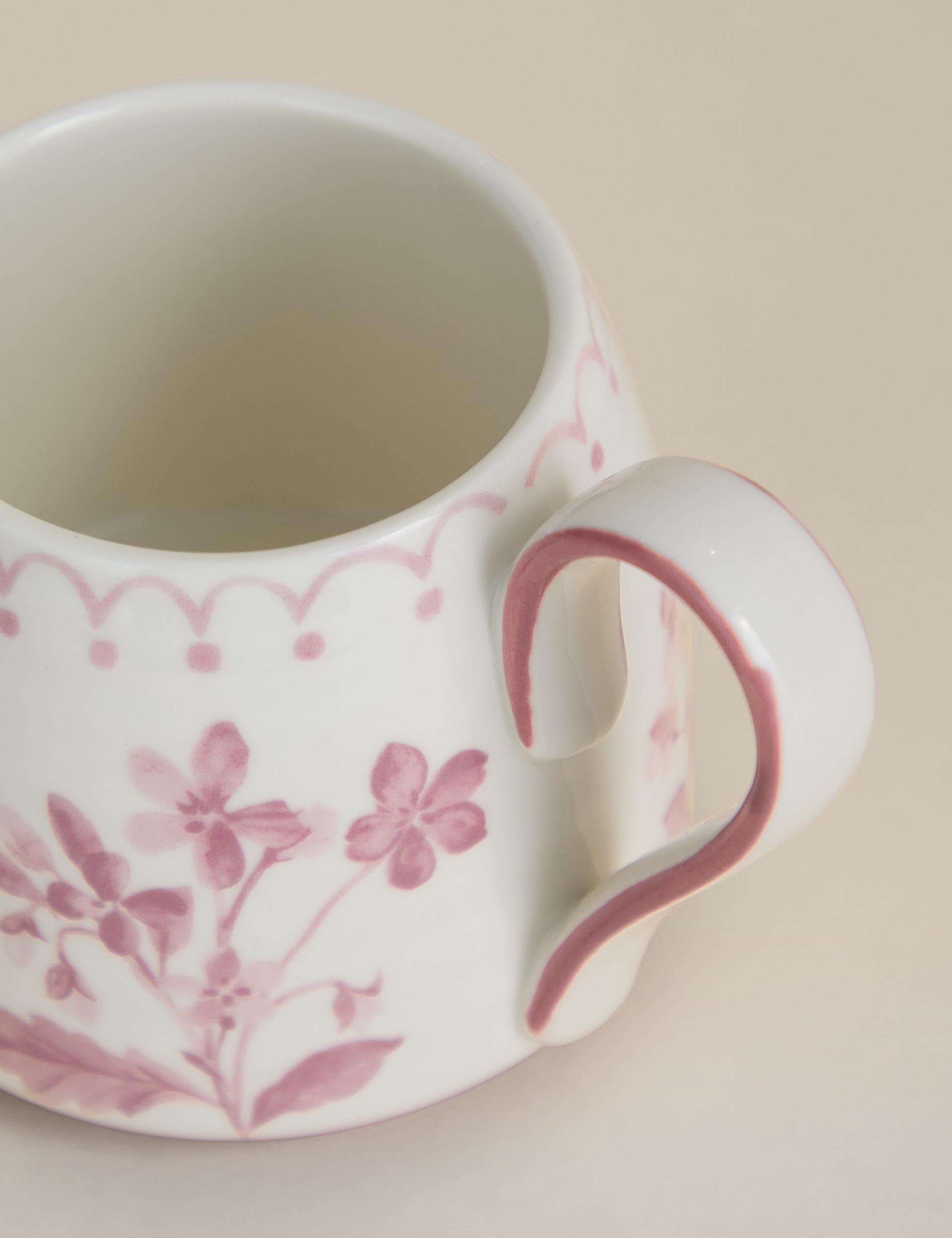Floral Tapered Stoneware Mug - British product