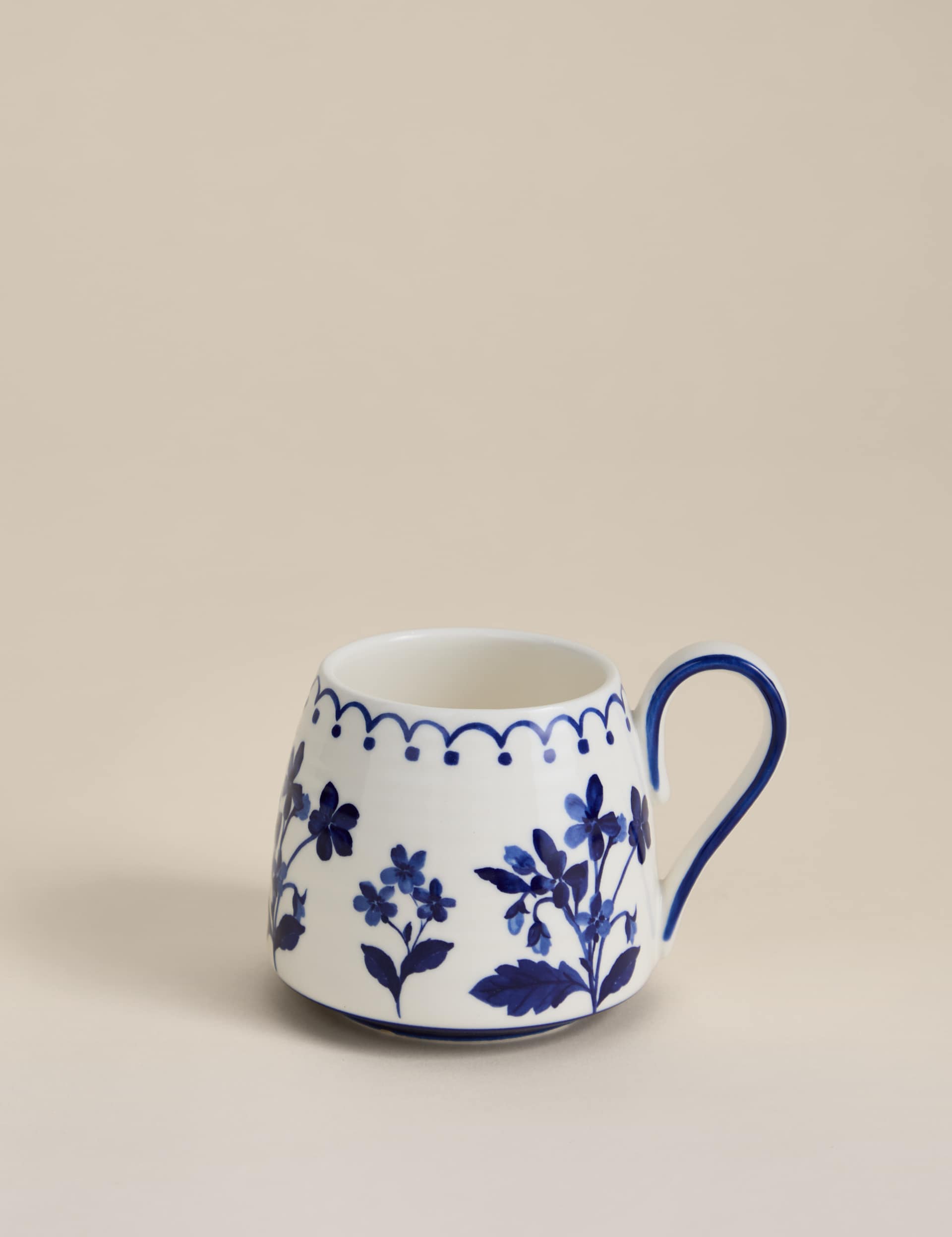 Floral Tapered Stoneware Mug - British product