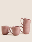 Set of four textured stripe mugs - British product