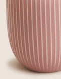 Set of 4 Textured Stripe China Mugs, 360ml