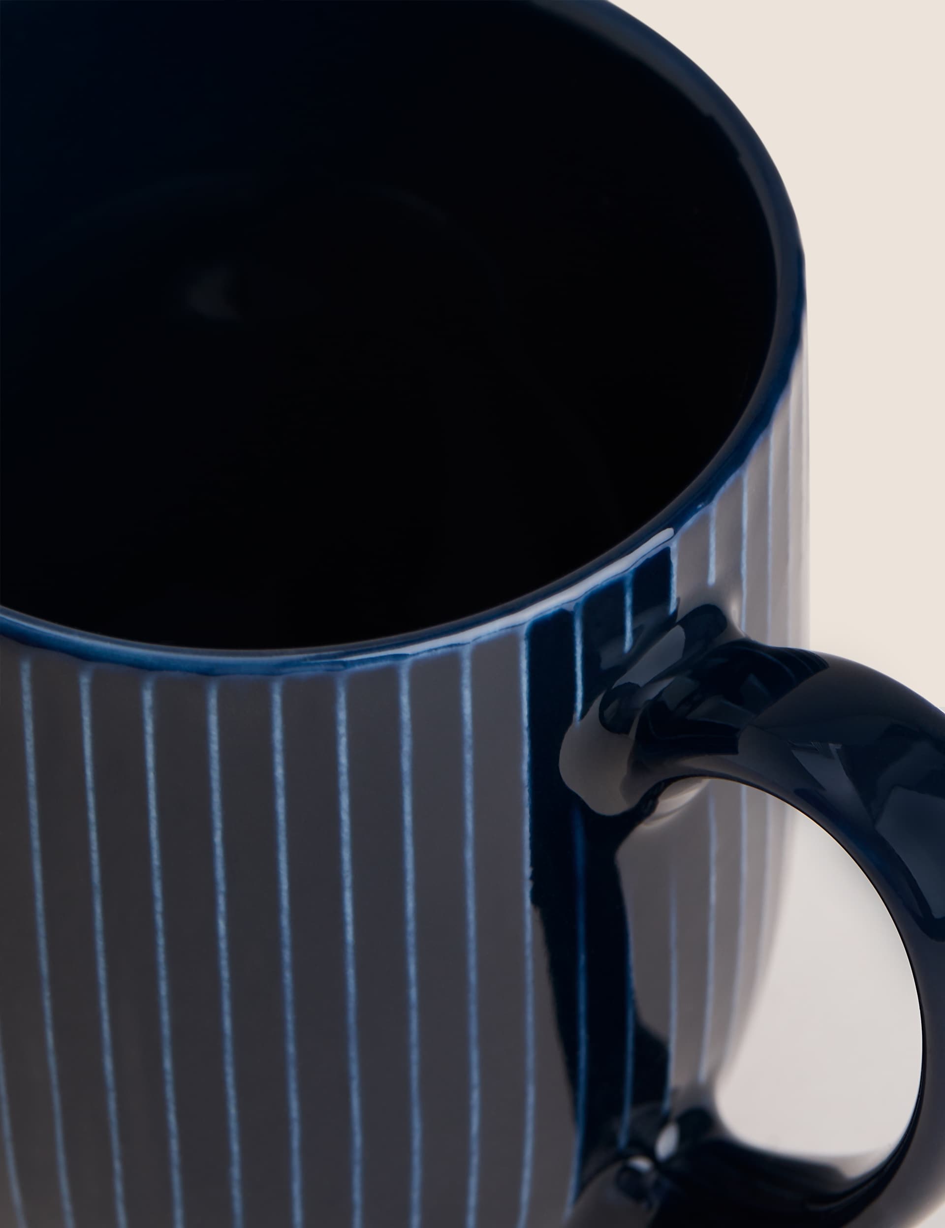 M&S Set of 4 Textured Stripe Mugs