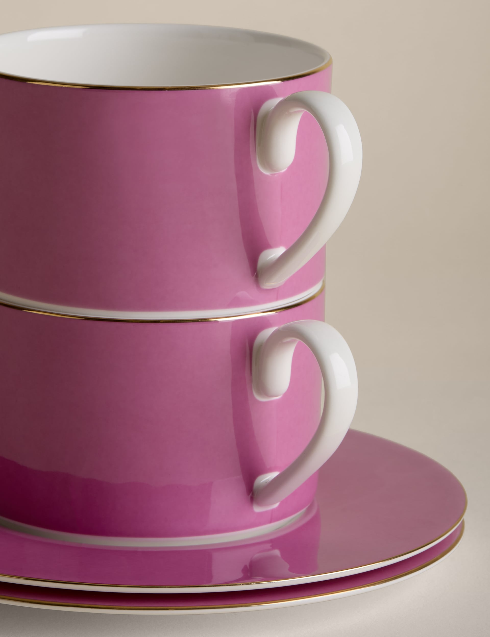 Bone china cups and saucers set from a British brand