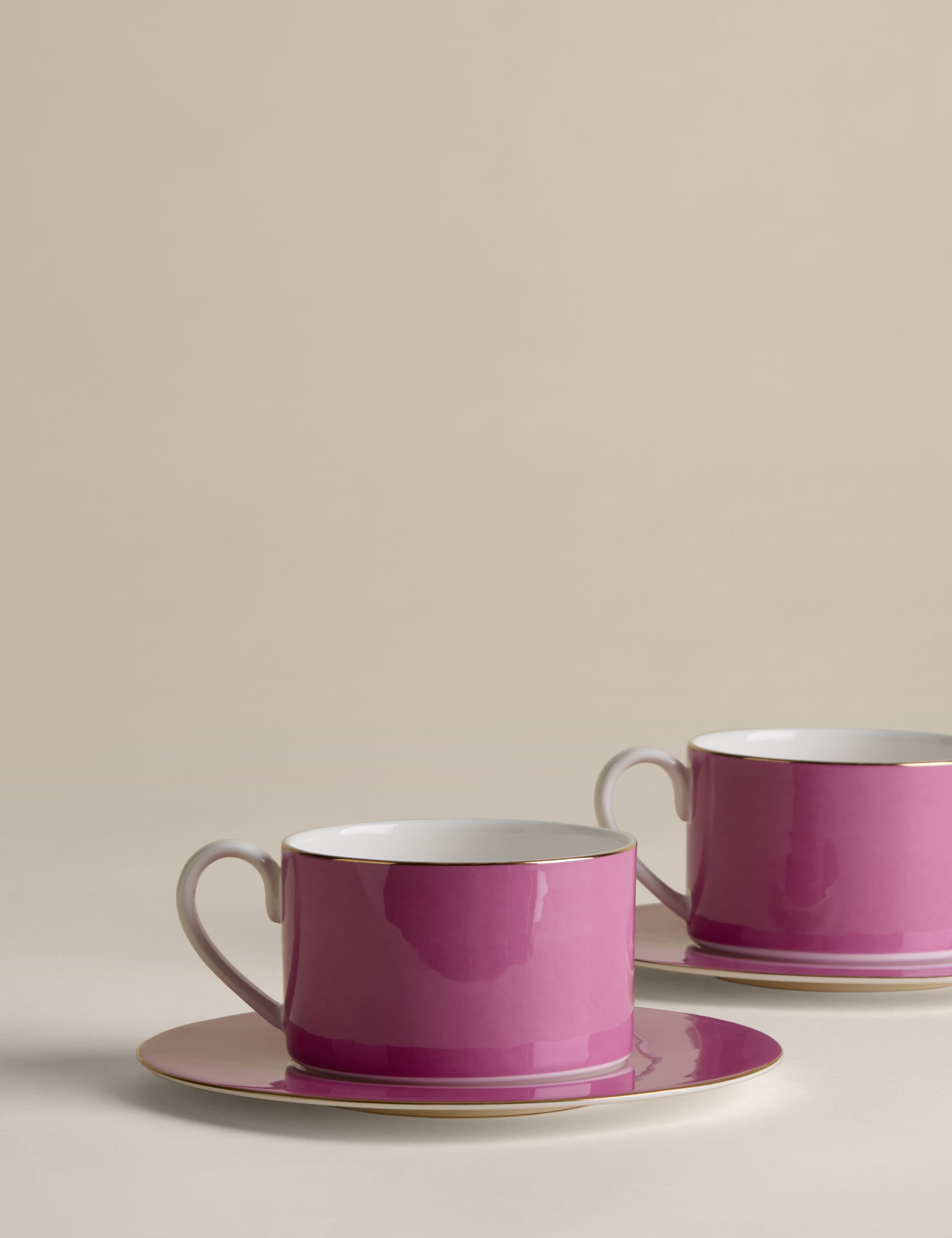 Bone china cups and saucers set from a British brand
