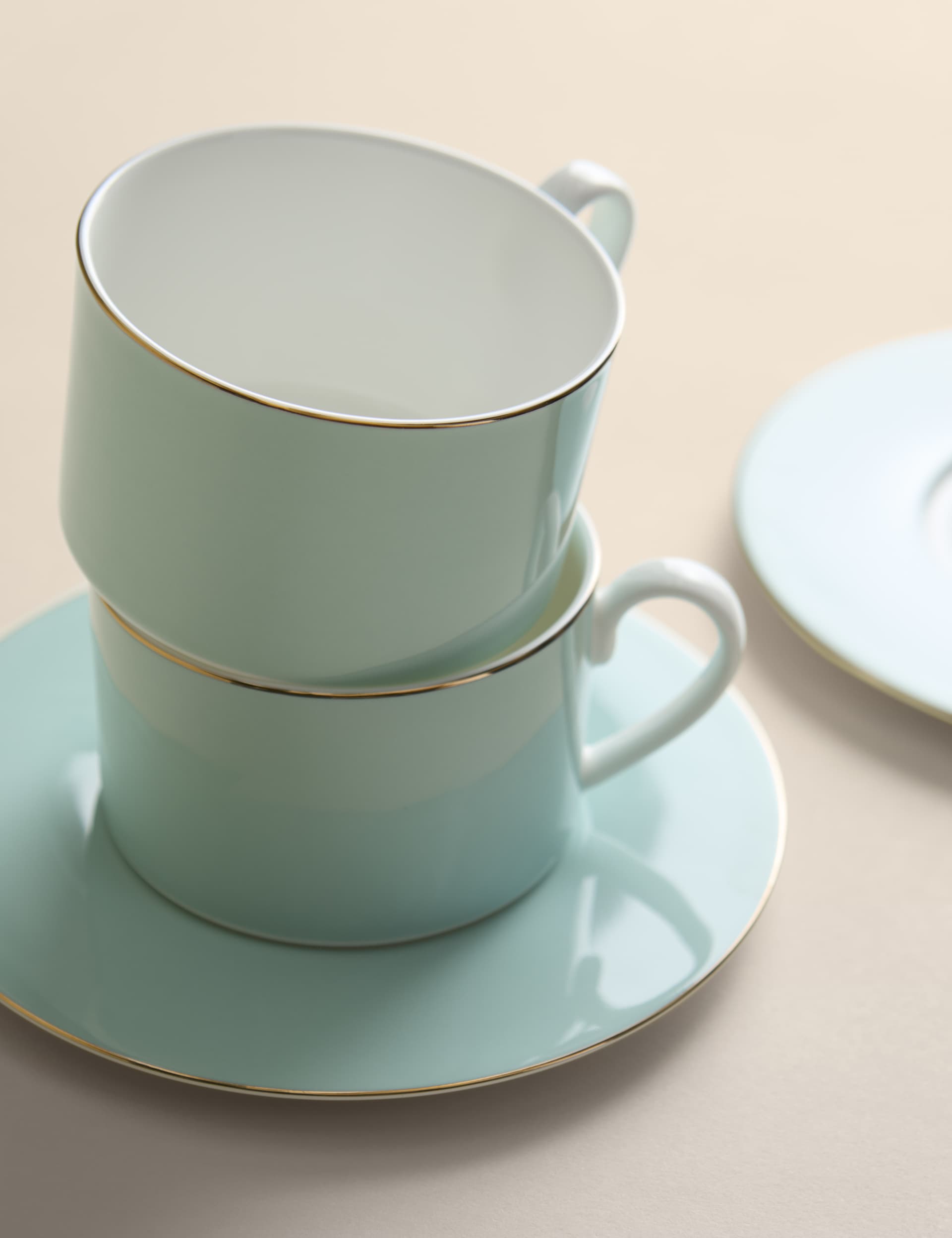 M&S Set of 2 Bone China Cups & Saucers