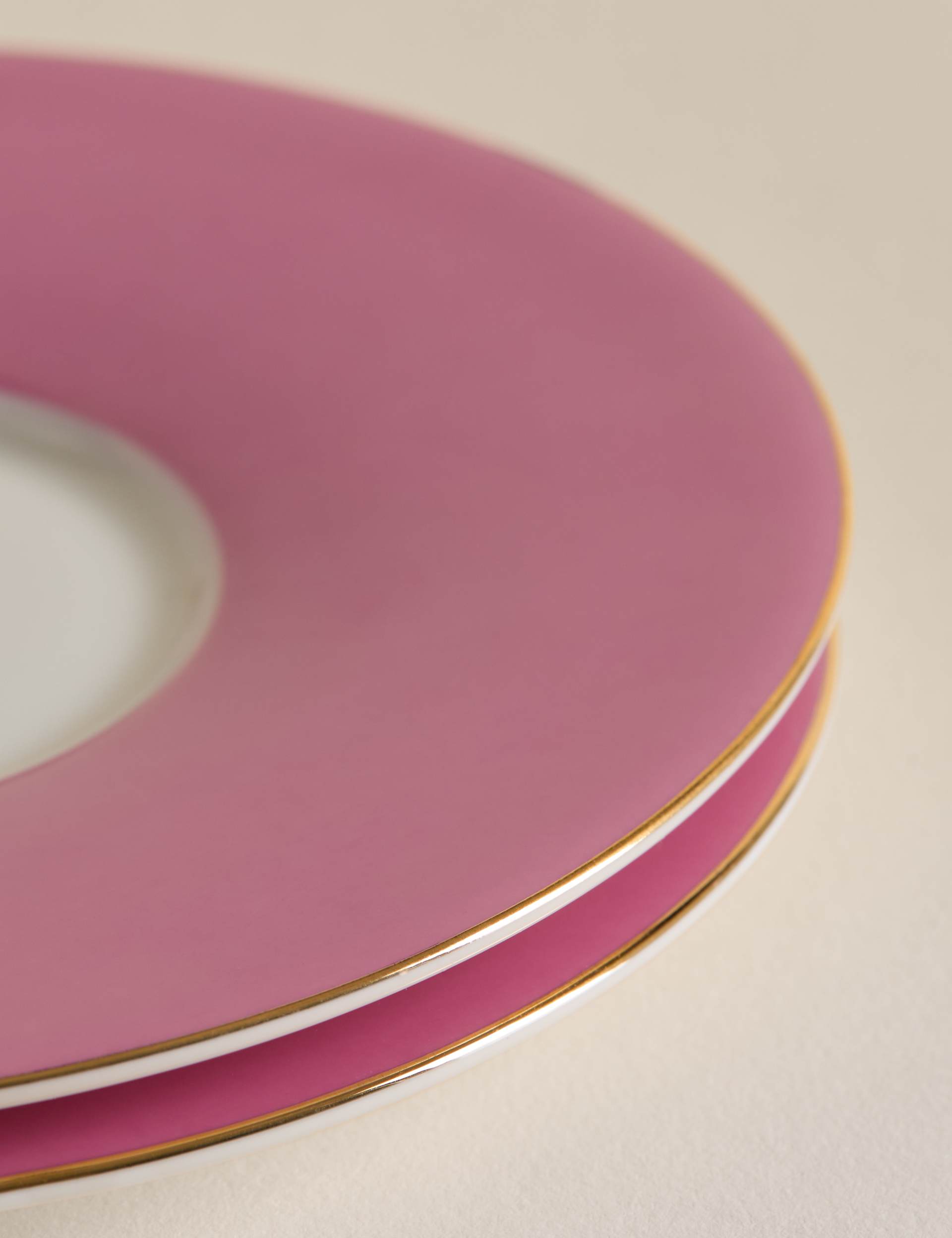 Bone china espresso cups and saucers with metallic rims, UK version