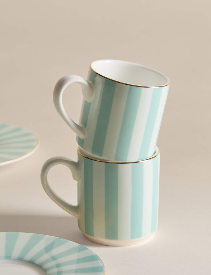 Bone china espresso cup and saucer set 2 pack (British brand)