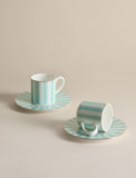 Bone china espresso cup and saucer set 2 pack (British brand)