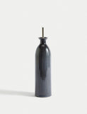 Ribbed Oil & Vinegar Pourer stoneware kitchen bottle, UK version
