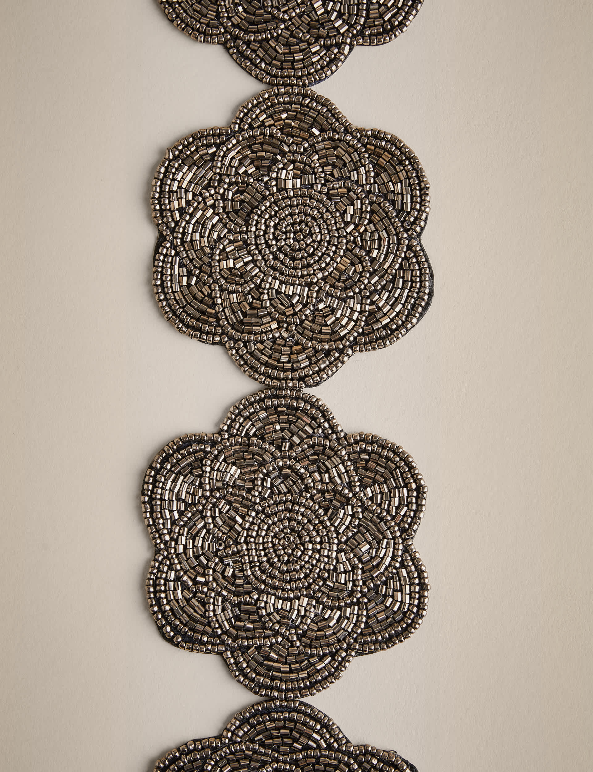 Set of 4 Beaded Scallop Coasters (British brand)