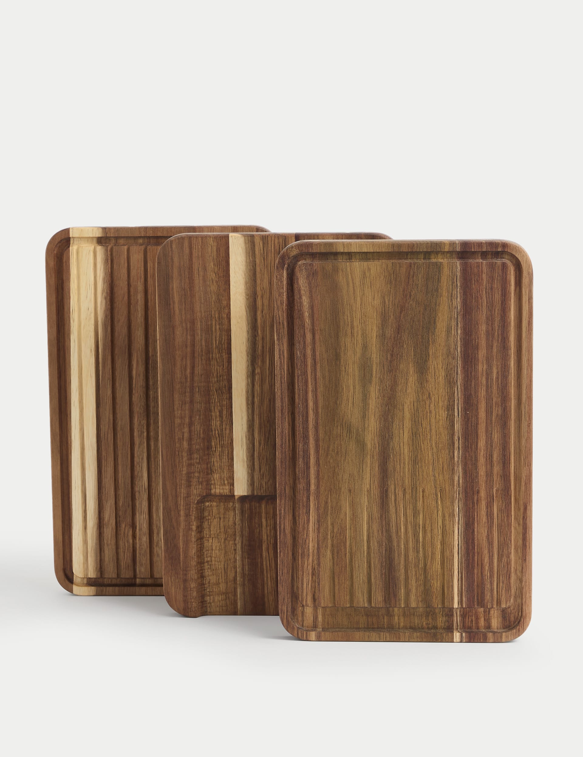 Set of 3 acacia wood chopping boards, UK version