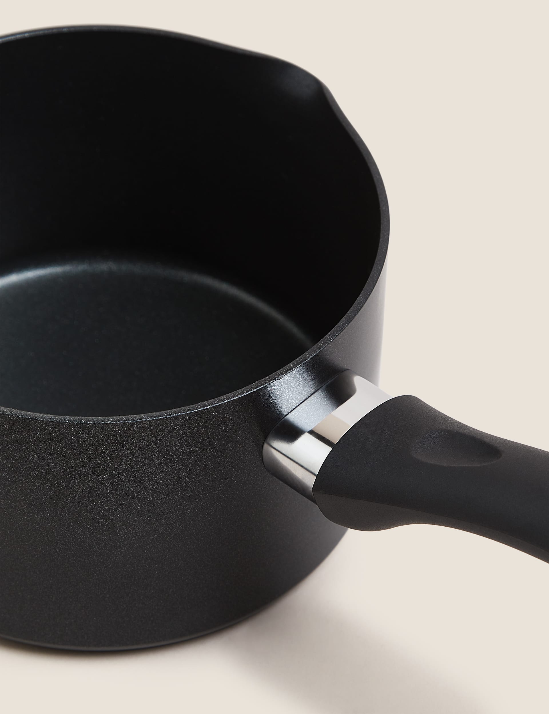 5 piece black aluminium non stick pan set, imported from the UK