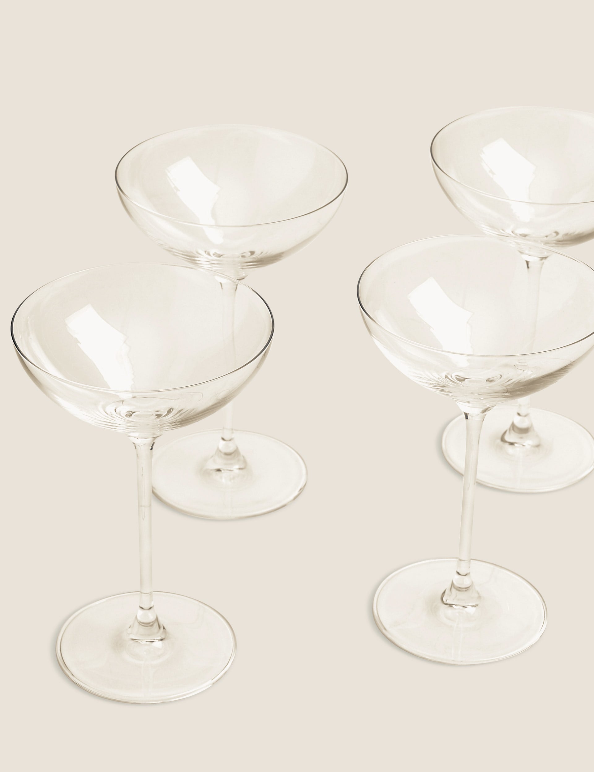 Sommeliers Edit set of 4 champagne saucers (British brand)