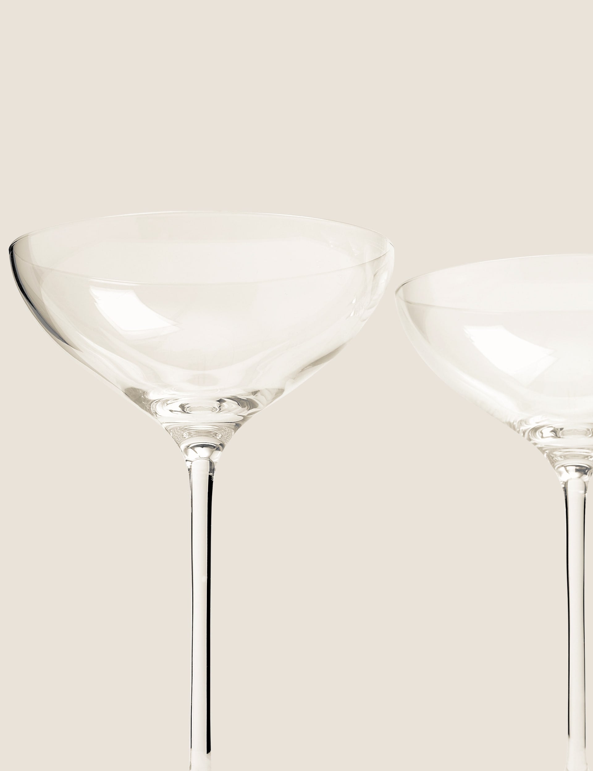 Sommeliers Edit set of 4 champagne saucers (British brand)