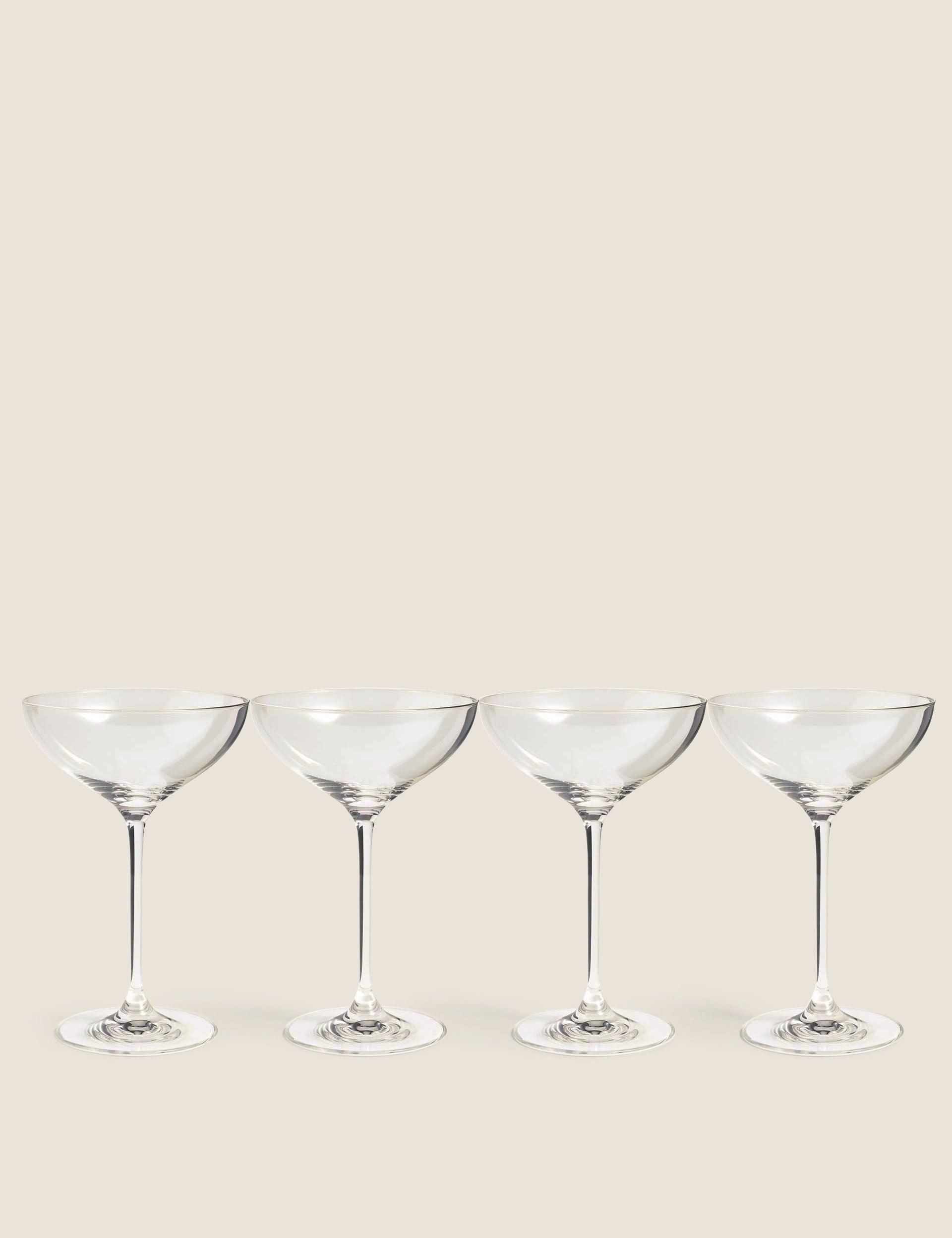 Sommeliers Edit set of 4 champagne saucers (British brand)