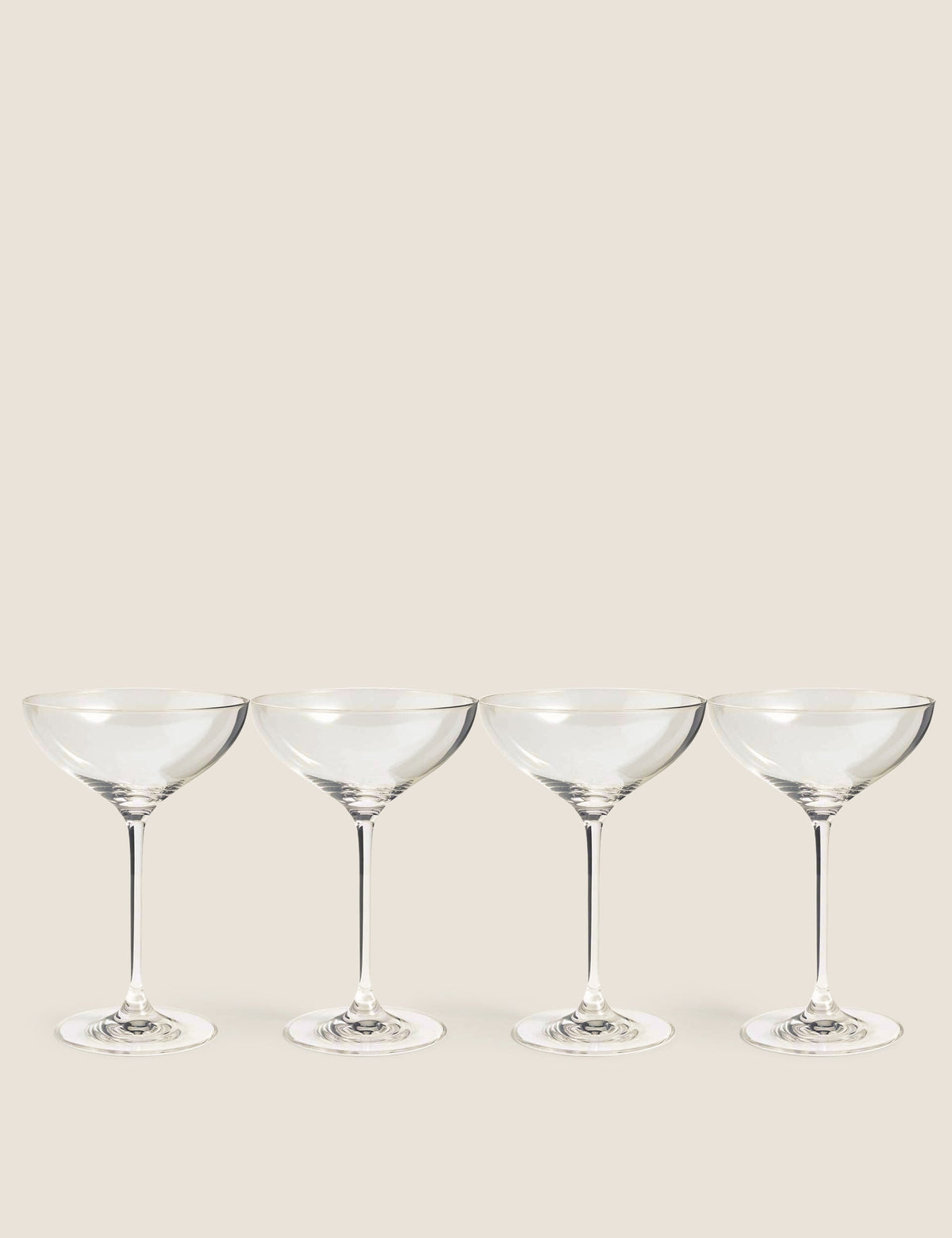 Sommeliers Edit set of 4 champagne saucers (British brand)