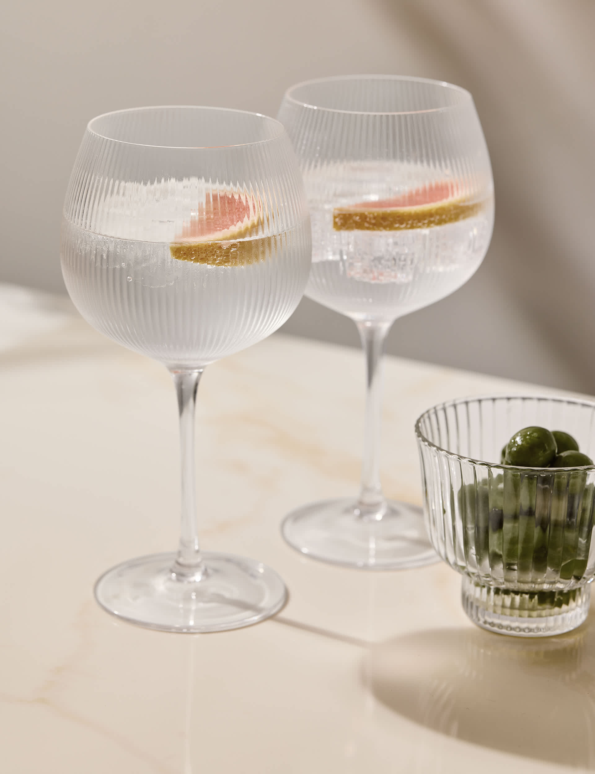 Maxim Optic gerippte Gin Gläser Set von 6 (Britische Marke)