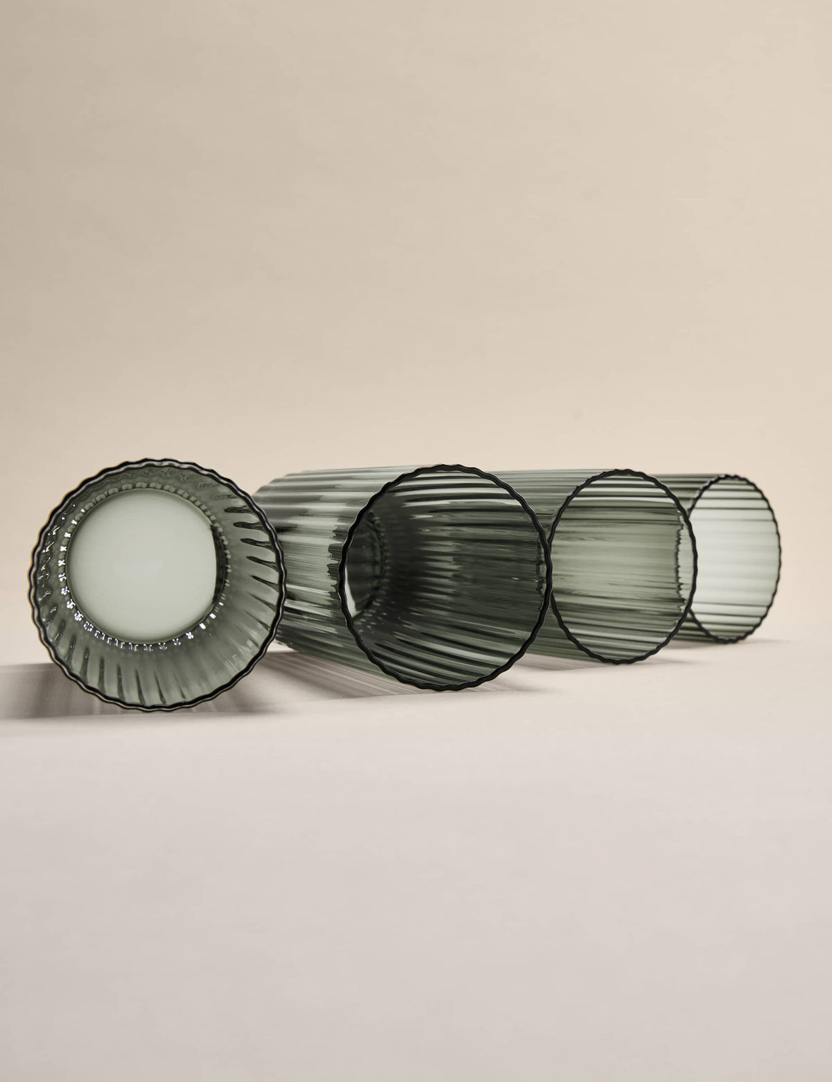 Celine Set of 4 Ribbed Hi Ball Drinking Glasses