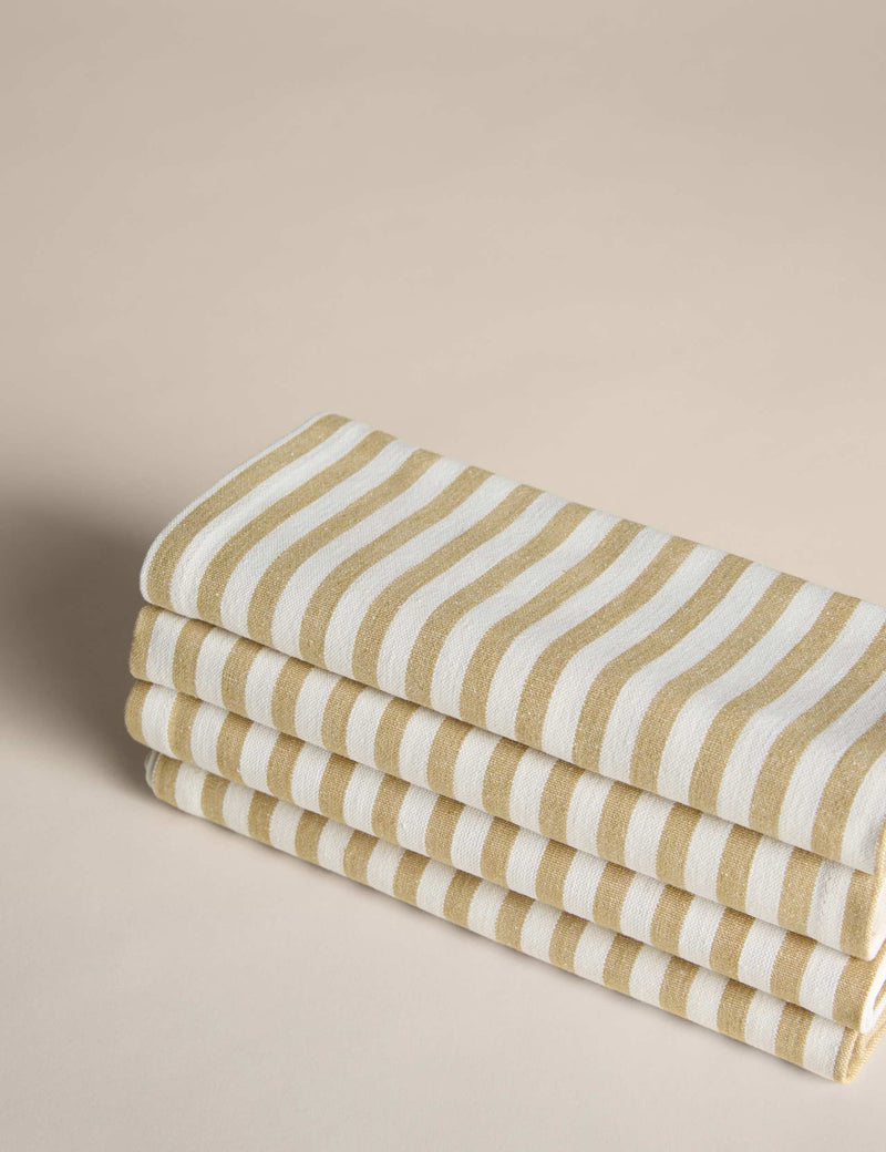 Cotton and Linen Thin Stripe Napkins Set of 4 (British brand)