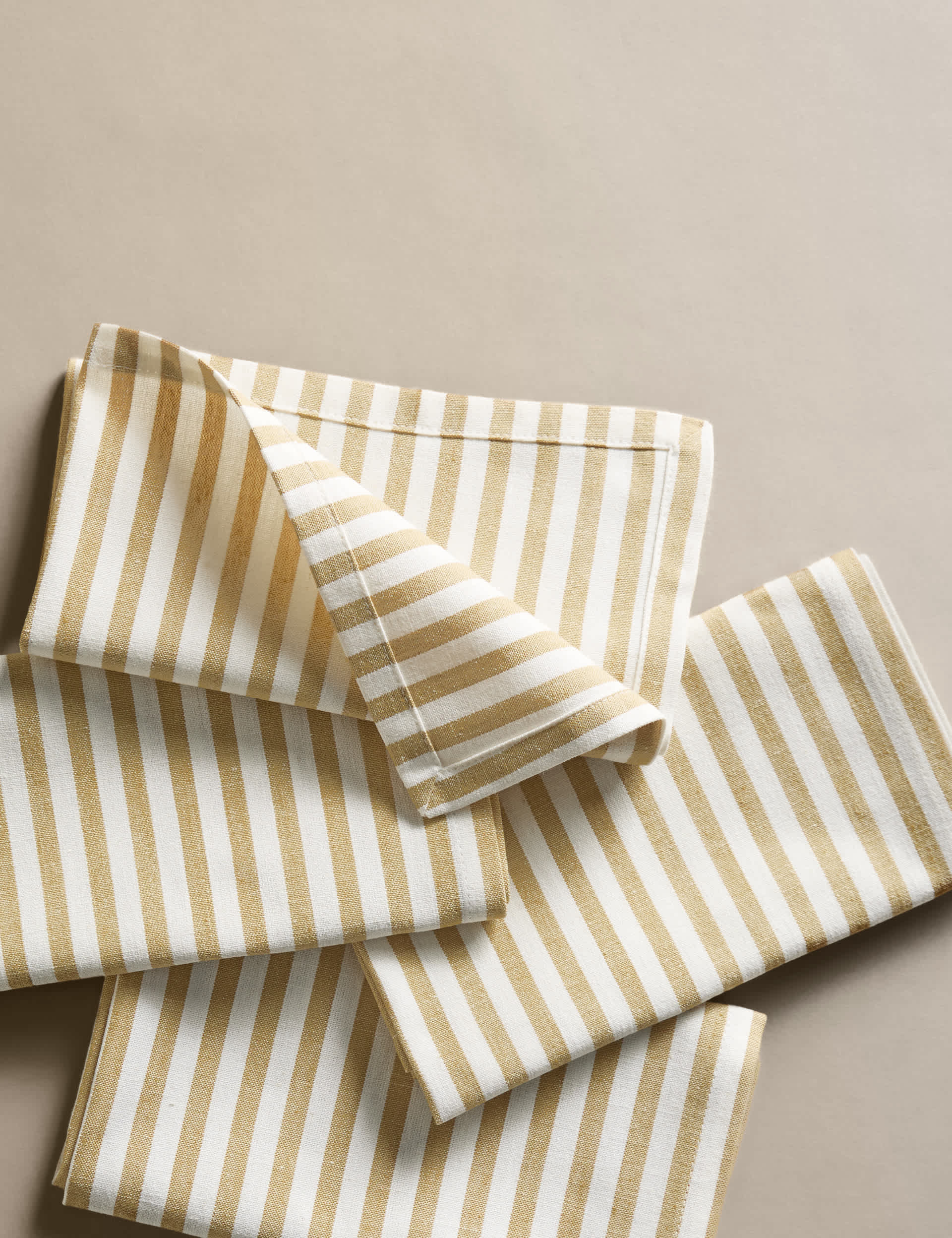 Cotton and Linen Thin Stripe Napkins Set of 4 (British brand)