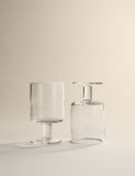 Set of 2 contrast rim wine glasses British product