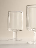Set of 2 contrast rim wine glasses British product