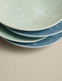 Set of 4 stoneware splatter side plates, 20cm each (British brand)