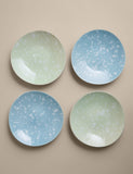 Set of 4 stoneware splatter side plates, 20cm each (British brand)