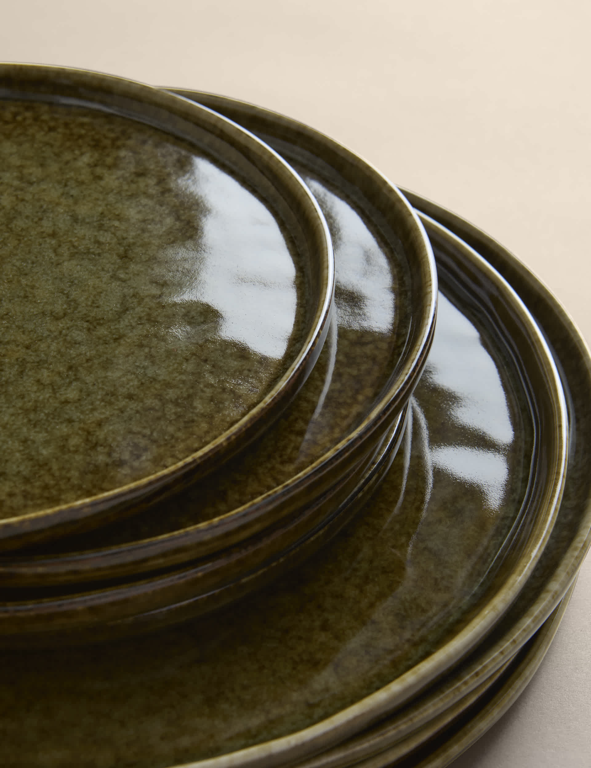 M&S 12 piece stoneware dinner set with reactive glaze, imported from the UK