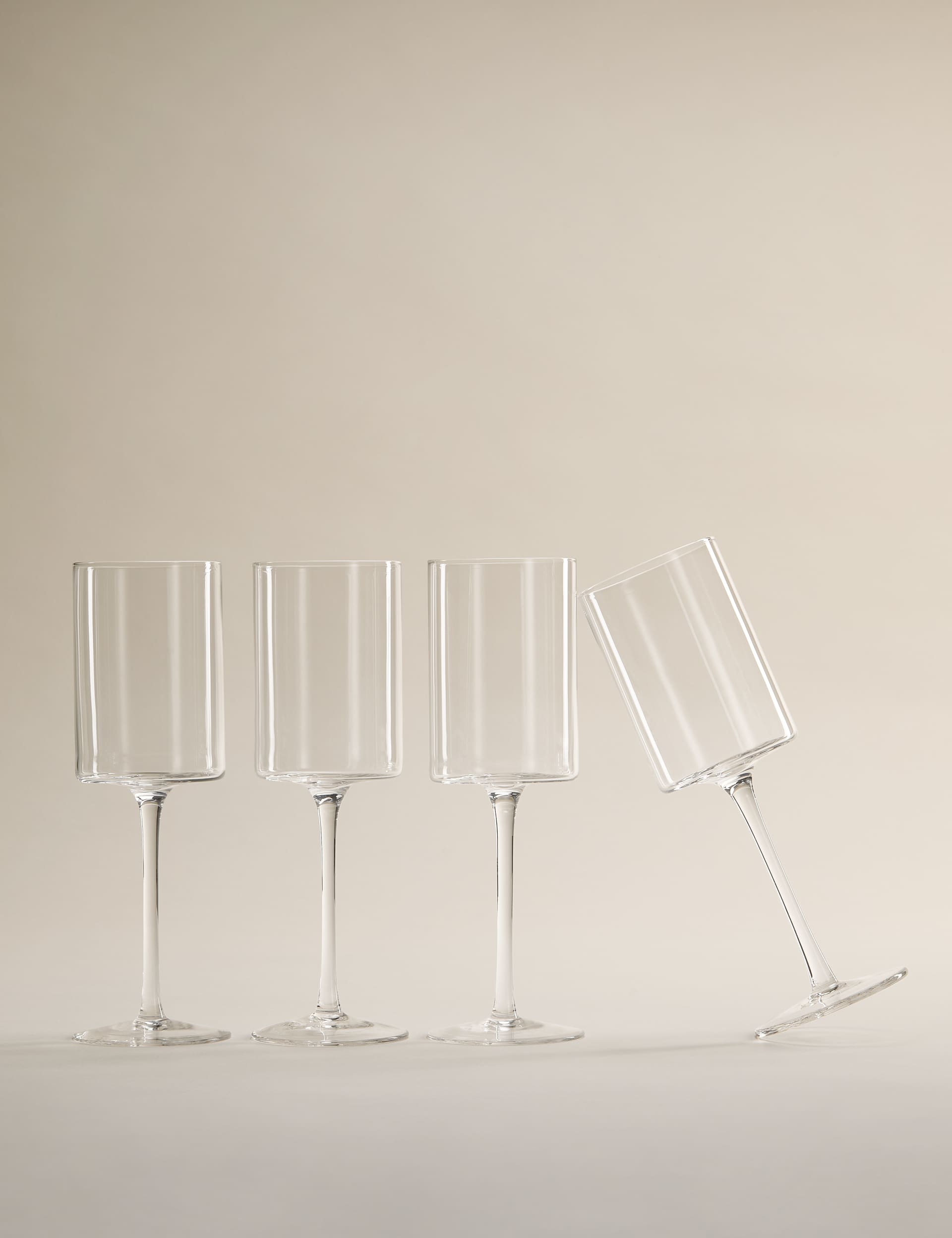 Set of 4 straight sided wine glasses, UK version