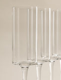 Straight sided champagne flutes set of 4 - British product