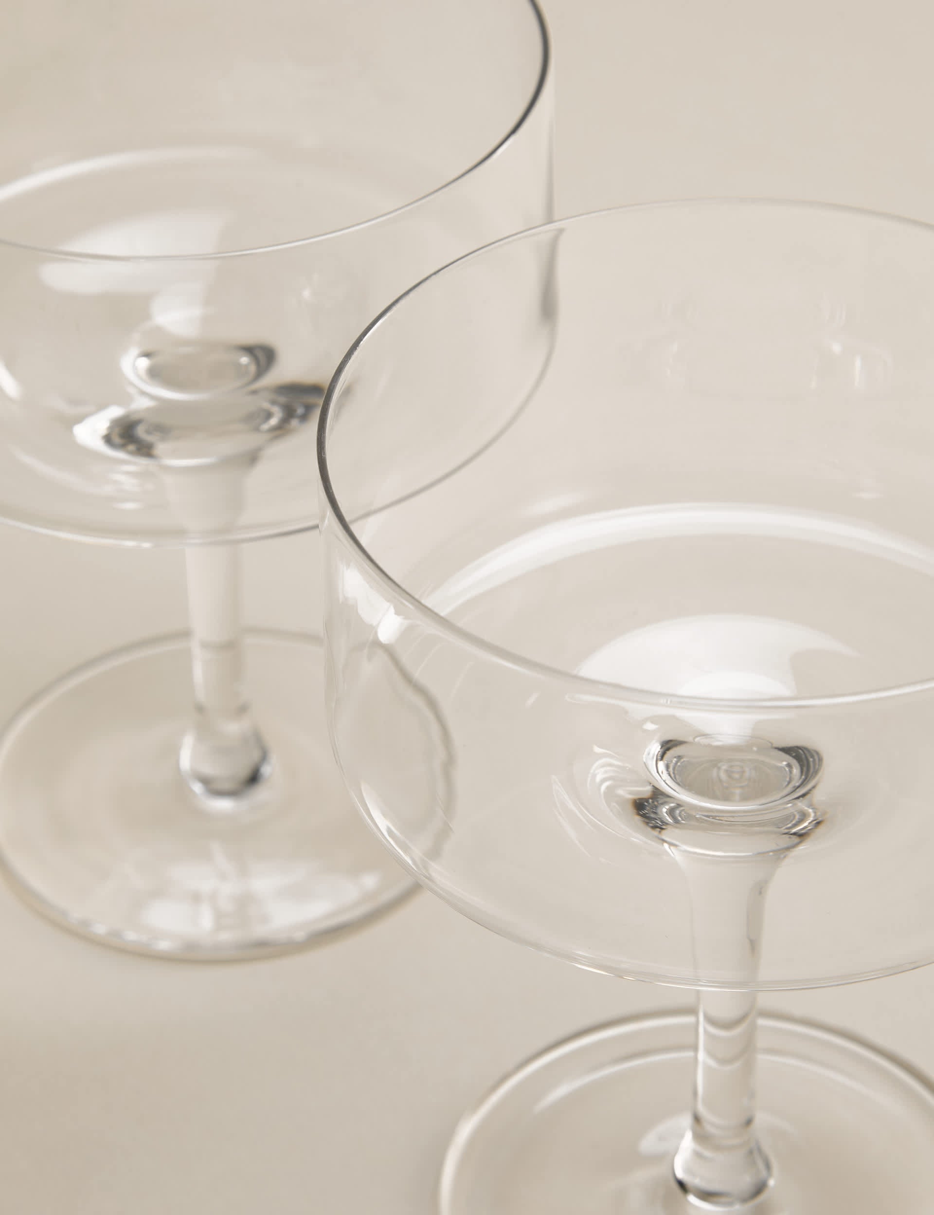 Set of two straight sided coupe glasses 13cm (British brand)