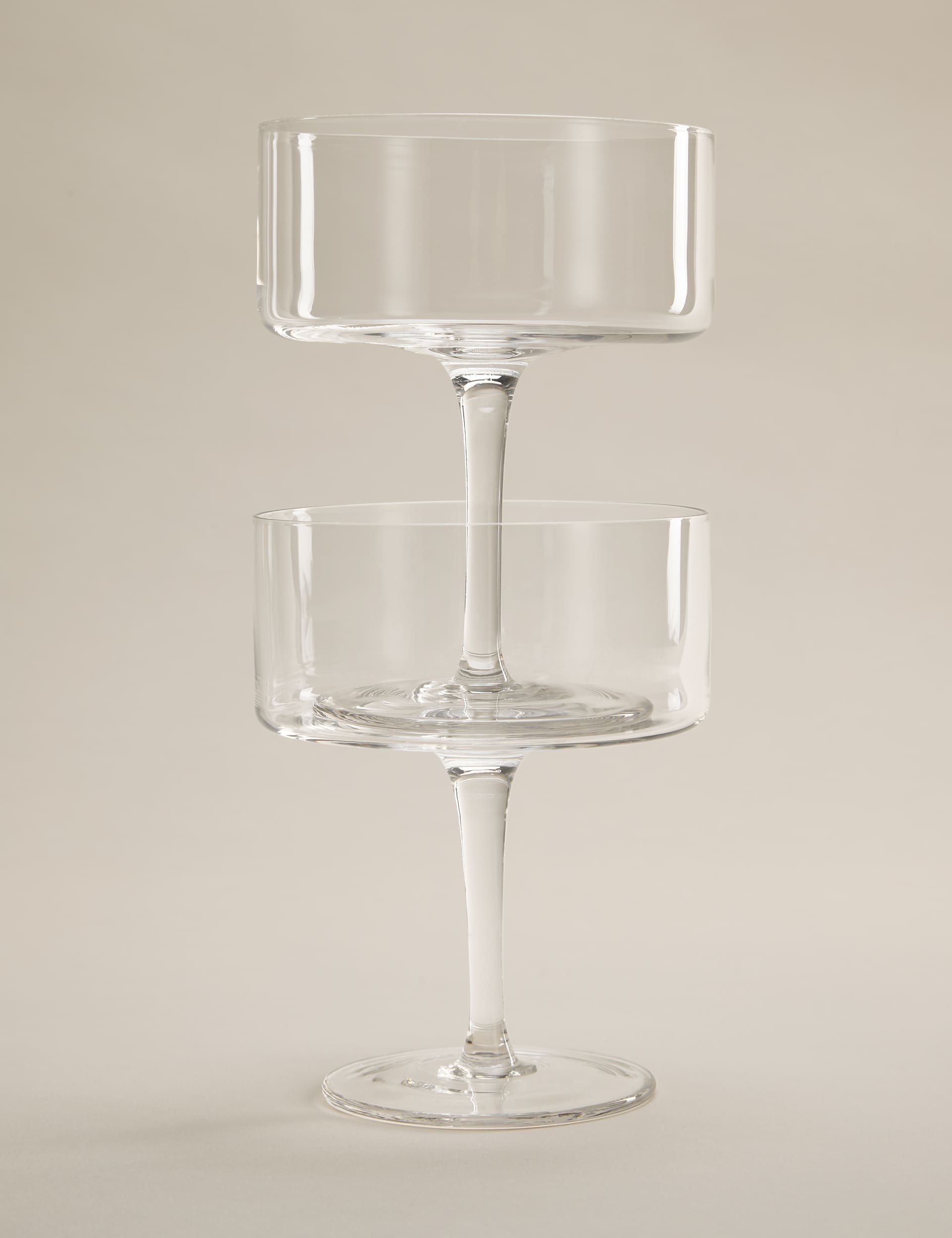 Set of two straight sided coupe glasses 13cm (British brand)