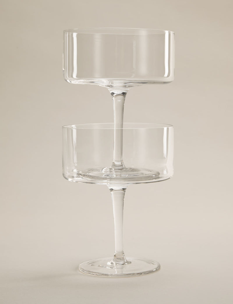 Set of two straight sided coupe glasses 13cm (British brand)