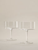 Set of two straight sided coupe glasses 13cm (British brand)